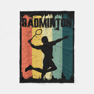 Badminton Sport Retro Vintage Badmintonspeler  Fleece Deken