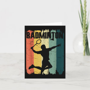 Badminton Sport Retro Vintage Badmintonspeler  Kaart