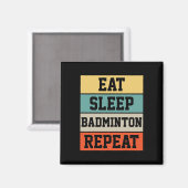 Badminton Sport Speler Retro Grappig Cadeau Magneet (Voorkant / Achterkant)