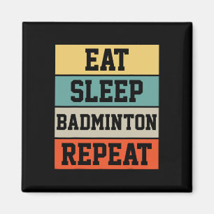 Badminton Sport Speler Retro Grappig Cadeau Magneet