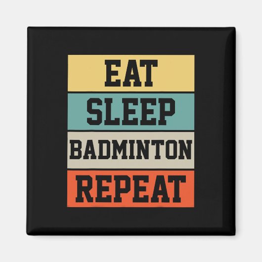 Badminton Sport Speler Retro Grappig Cadeau Magneet (Voorkant)
