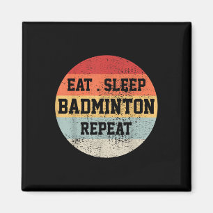 Badminton Sport Speler Retro Grappig Cadeau Magneet
