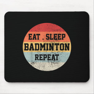 Badminton Sport Speler Retro Grappig Cadeau Muismat