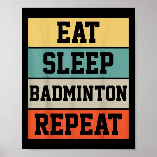 Badminton Sport Speler Retro Grappig Cadeau Poster (Voorkant)