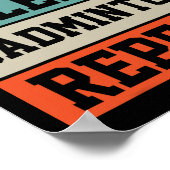 Badminton Sport Speler Retro Grappig Cadeau Poster (Hoek)