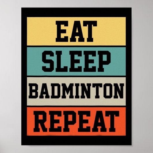 Badminton Sport Speler Retro Grappig Cadeau Poster (Voorkant)
