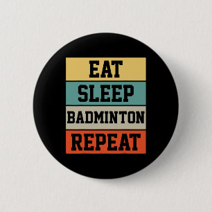 Badminton Sport Speler Retro Grappig Cadeau Ronde Button 5,7 Cm