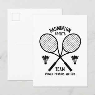 Badminton Sport Team Uitnodiging Briefkaart