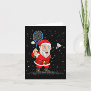 Badminton Sporten Kerstman Speelt Badminton Chr Kaart