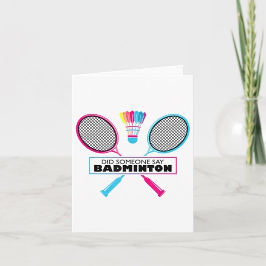 Badminton Sports Hobby Shuttle Retro Kaart (Voorkant)
