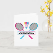 Badminton Sports Hobby Shuttle Retro Kaart (Gele Bloem)