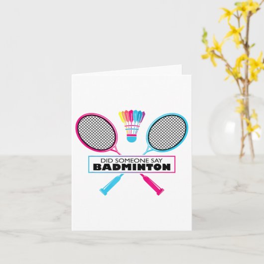 Badminton Sports Hobby Shuttle Retro Kaart (Gele Bloem)