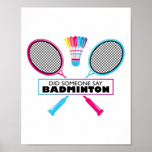 Badminton Sports Hobby Shuttle Retro Poster (Voorkant)