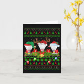 Badminton Sports Lover Xmas Santa Ugly Badminton C Kaart (Gele Bloem)