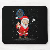 Badminton Sports Santa Claus Playing Badminton Chr Muismat (Voorkant)