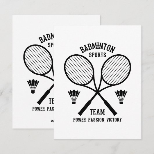 Badminton Sportteam Feestdagenkaart (Voorkant / Achterkant)