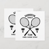 Badminton sportteam kaart (Voorkant / Achterkant)