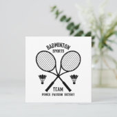 Badminton sportteam kaart (Staand voorkant)