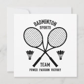 Badminton sportteam kaart (Achterkant)