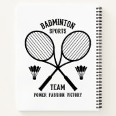 Badminton sportteam notitieboek (Achterkant)