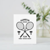 Badminton sportteam RSVP kaartje (Staand voorkant)