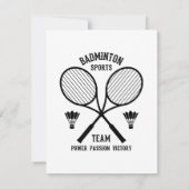 Badminton sportteam RSVP kaartje (Achterkant)