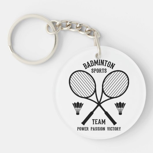 Badminton sportteam sleutelhanger (Voorkant)