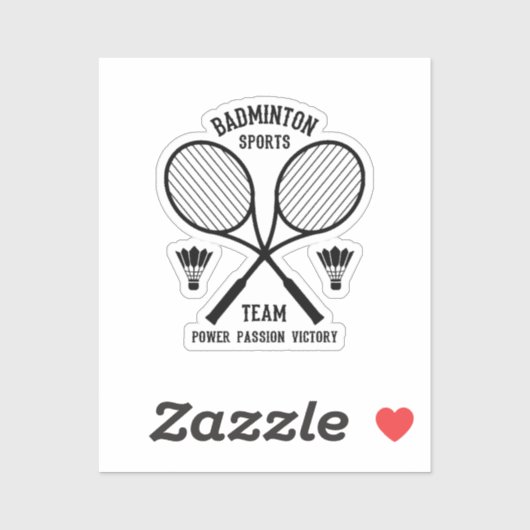 Badminton sportteam sticker (Vel)