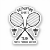 Badminton sportteam sticker (Voorkant)