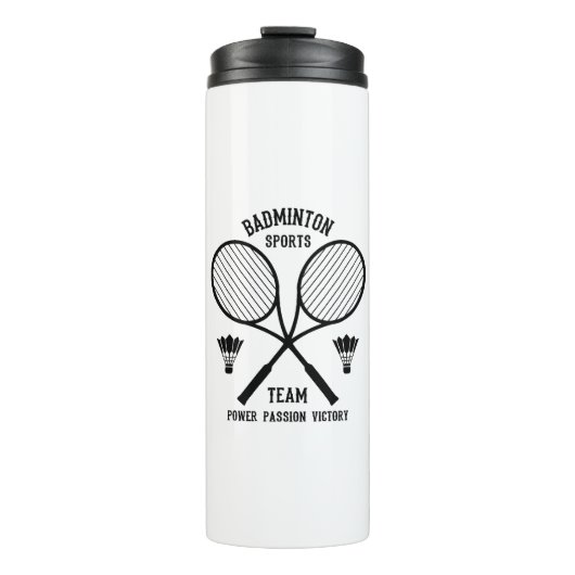 Badminton sportteam thermosbeker (Voorkant)