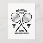 Badminton Sportteam Uitnodiging Briefkaart (Voorkant)