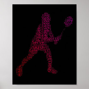 Badminton Squash Badminton Speler Shuttle Poster