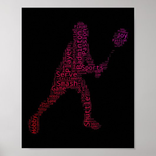 Badminton Squash Badminton Speler Shuttle Poster (Voorkant)