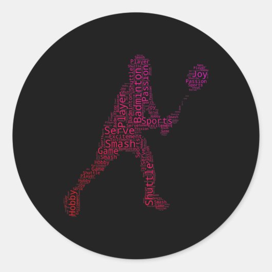 Badminton Squash Badminton Speler Shuttle Ronde Sticker (Voorkant)