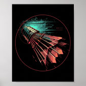 Badminton Steampunk Shuttle Player Poster (Voorkant)