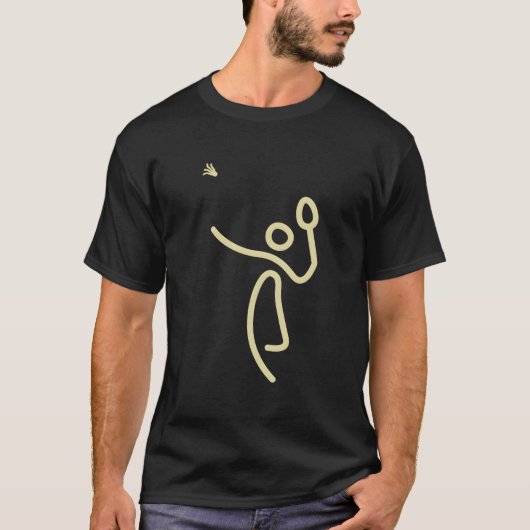 Badminton Stick Figuur Badminton T-shirt (Voorkant)