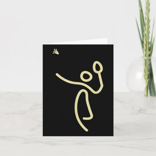 Badminton Stick Man – Shuttle Cadeau Idee Kaart (Voorkant)