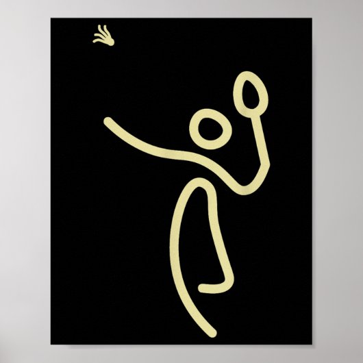 Badminton Stick Man – Shuttle Cadeau Idee  Poster (Voorkant)