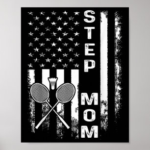 Badminton Stiefmoeder Amerikaanse Vlag Vintage Ker Poster