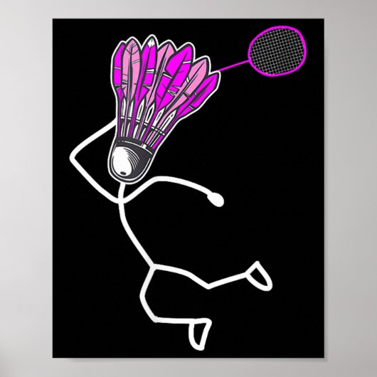 Badminton Stijlvolle Cool Stick Figuur Meisje Poster (Voorkant)