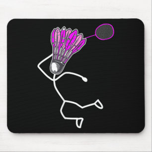 Badminton Stijlvolle Coole Stick Figure Meisje Muismat