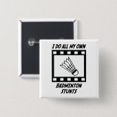Badminton Stunts Vierkante Button 5,1 Cm (Voorkant /achterkant)