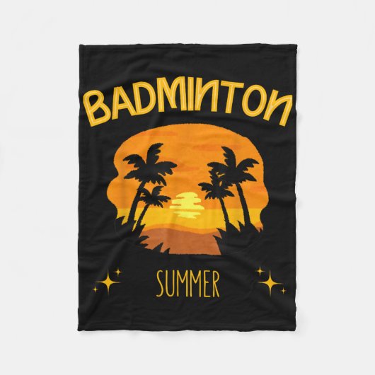Badminton Summer Racket Shuttle Outdoor Game Fleece Deken (Voorkant)
