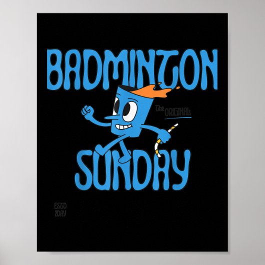 Badminton Sunday Racket Shuttle Game spelen Poster (Voorkant)