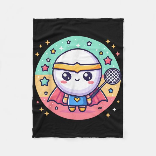 Badminton Superheld Super Hero Badminton Fleece Deken (Voorkant)