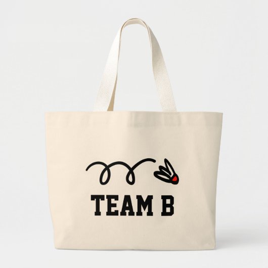 Badminton-tas met aangepaste teamnaam grote tote bag (Voorkant)