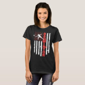 Badminton Team American Flag USA Badminton T-shirt (Voorkant volledig)