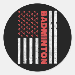 Badminton Team Amerikaanse Vlag Usa Badminton Voor Ronde Sticker