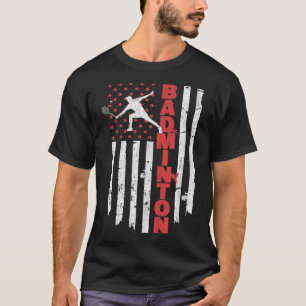Badminton Team Amerikaanse Vlag Usa Badminton Voor T-shirt