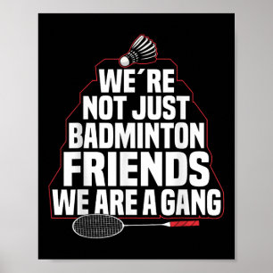 Badminton Team Game Een Gang Shuttle Speler Badmin Poster